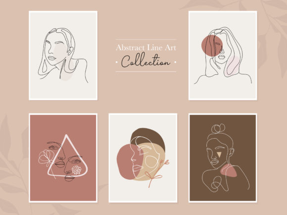 Download Abstract Line Art Woman Prints Elements - Line Collection