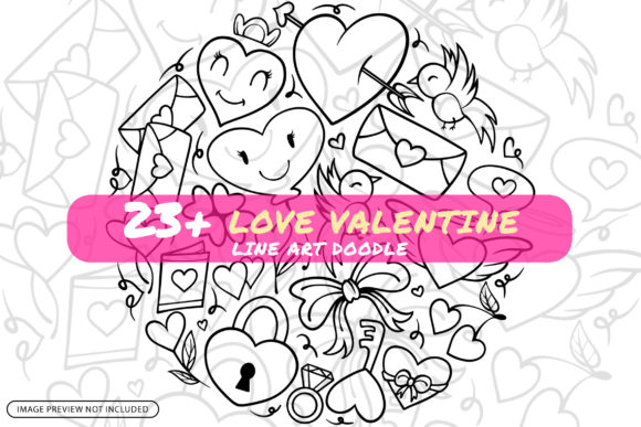 Download Love Valentine - Line Art Doodle - Line Collection