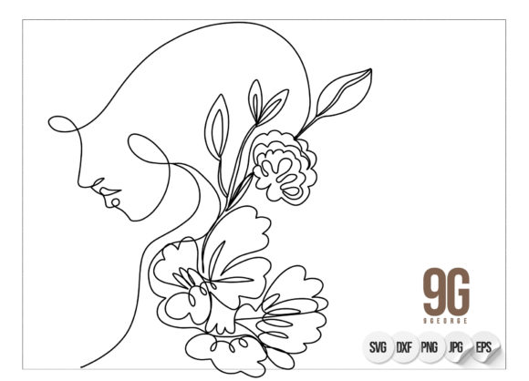 Download Abstract Woman Face Drawing One Line Svg - Line Collection