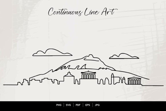 Download Edinburgh Continuous Line Art Skyline - Line Collection