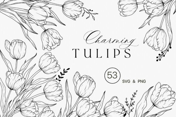 Download Tulip Flower Line Art Clipart SVG - Line Collection