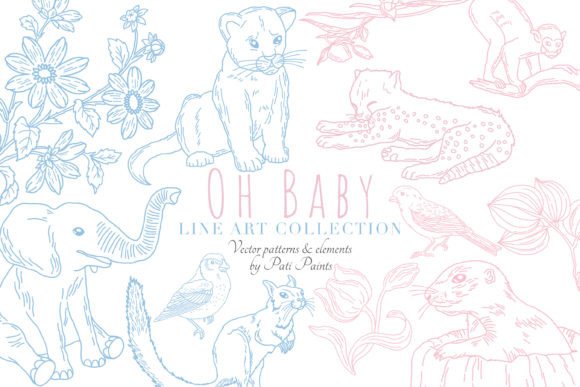 Download Oh Baby Line Art Clipart Collection - Line Collection