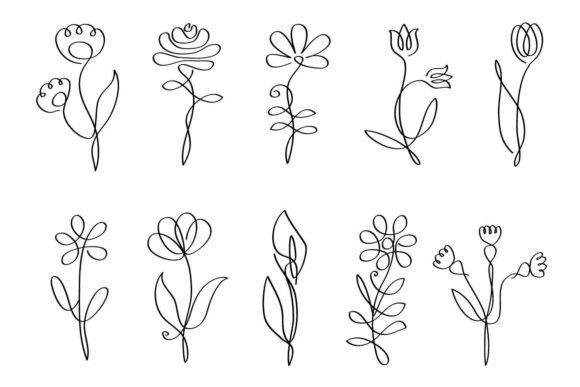 Download One Line Flowers - Line Collection