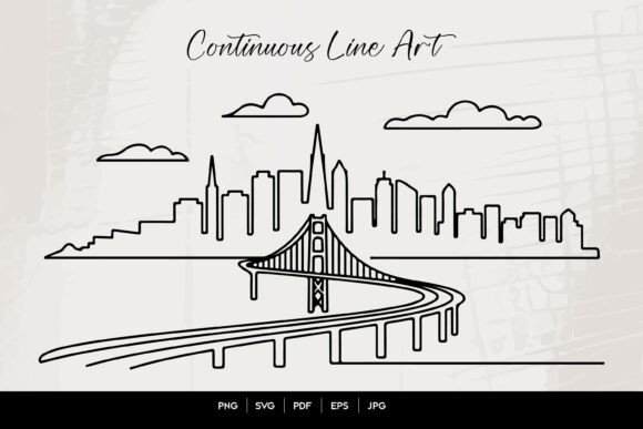 Download San Francisco Skyline Continuous Line Ar - Line Collection