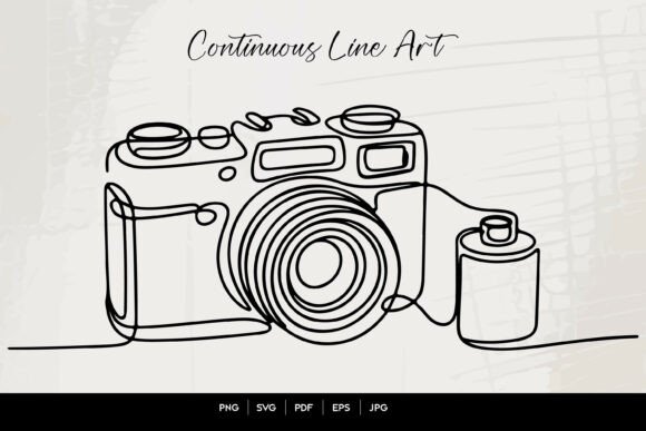 Download Continuous Line Vintage Camera - Line Collection