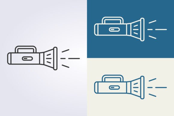 Download Outline Flashlight Icon Vector Logo Desi - Line Collection