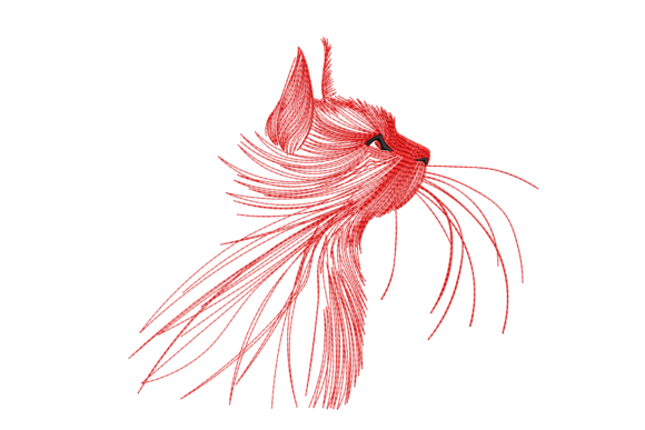 Download Red Line Art Cat - Line Collection