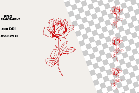 Download Elegant Red Rose Valentine Line Art - Line Collection
