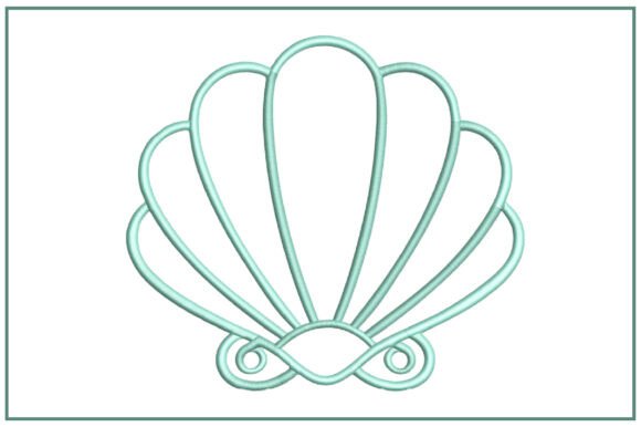 Download Seashell Outline Embroidery Design - Line Collection