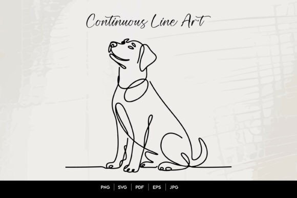 Download Sitting Dog Continuous Line Art - Line Collection